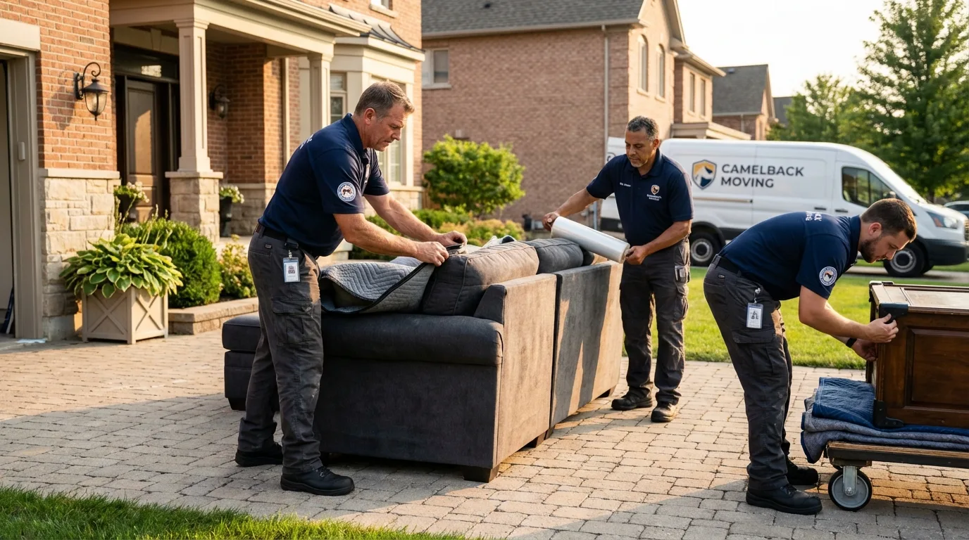 Large estate moving crew wrapping furniture in Madison, WV