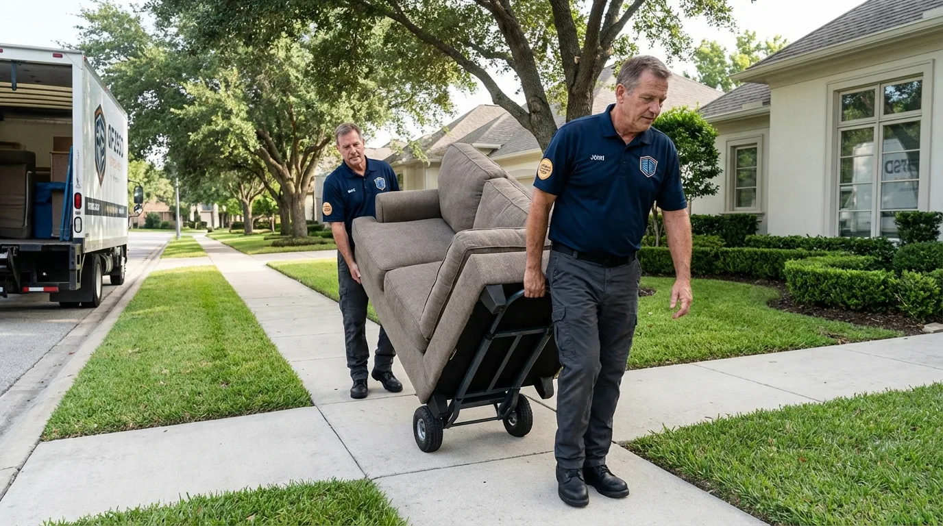 Local residential moving crew loading furniture in Madison, WV